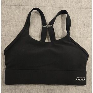 Lorna Jane Support Sports Bra Back Fastener Stretch Black Size Small